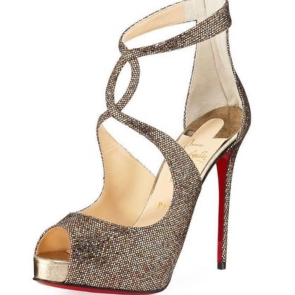 Christian Louboutin glitter High Heels with Straps